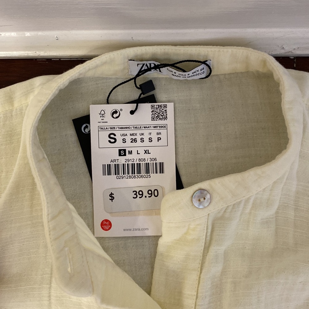 Yellow Zara linen button down - Picture 4 of 4